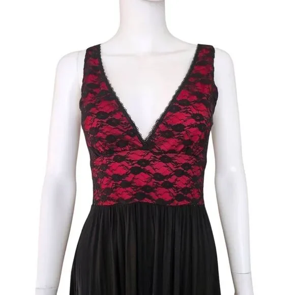 90s vintage goth lace midi dress